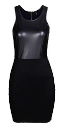 Faux Leather Combo Dress