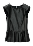 Leather Peplum Top