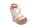Beige Canvas Wedges