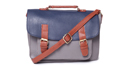 Color Block Leather Satchel