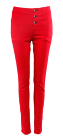 High Rise 3-Button Denim Pants