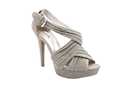 Boho Pleated Cross Strap Heels
