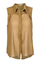 Sleeveless Spike and Star Collar Top