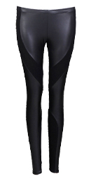 Faux Leather Panel Leggings