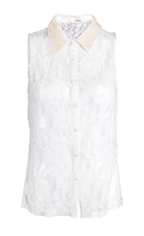 Pearl Collar Lace Top