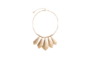 Sculpted Penta Charm Gold Necklace