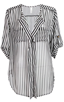 Pinstripe Sheer Blouse