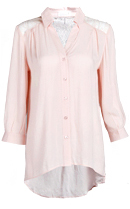 Lace Shoulder Sheer Blouse