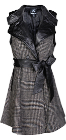 Wool Plaid Trench Dress