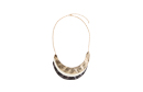 3-Tonal Overlap Curved Pendant Necklace