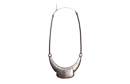 Battered Gun Metal Plaque Necklace