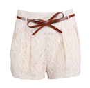 Lace Bow Belted Shorts