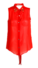 Gold Spike Collar Top