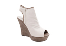 Beige Peep Toe Wedge