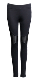 Futuristic Leather Panel Leggings