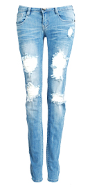 Worn Ripped Skinny Jeans