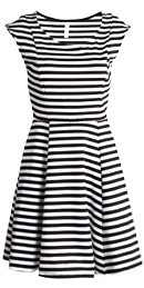 Striped Fit and Flare Dress