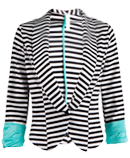Striped Turquoise Cuff Blazer