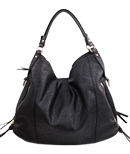 Black Zipper Hobo Bag