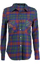 Studded Pocket Flannel Shirt