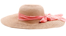 Coral Scarf Wide Brim Hat