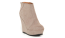Taupe Wedge Booties