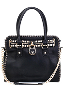 Stud and Woven Locket Tote