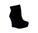 Suede Edgy Wedge Booties