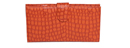 Orange Snakeskin Wallet Clutch