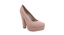 Round Toe Suede Platform Pumps