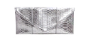 Metallic Silver Snakeskin Clutch