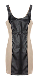 Leather Panel Mini Dress