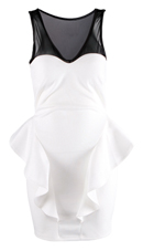 Classic Mesh Contrast Peplum Dress