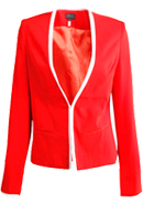 Red and White Trimmed Blazer