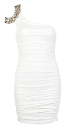Open One Shoulder Jewel Dress