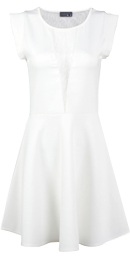 Lace Insert Flounce Dress