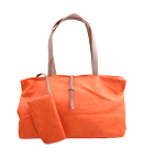 Orange Python Print Satchel With Wallet