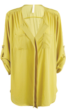 Yellow Pleated Blouse