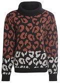 Animal Print Turtleneck Sweater