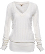 Basic V-Neck Cable Knit Sweater by Zenana Outfitters