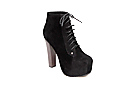 Velvet Lace Up Platform Booties