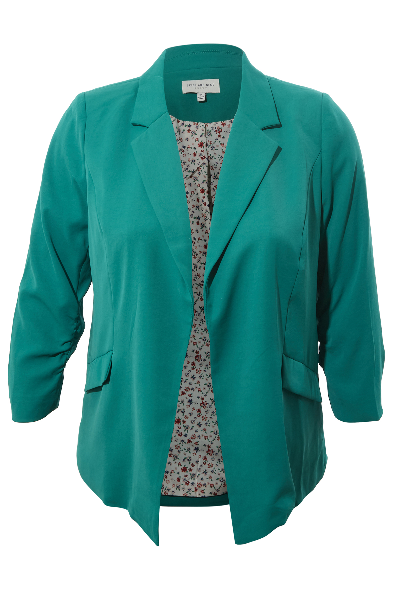 Shirred Sleeve Blazer