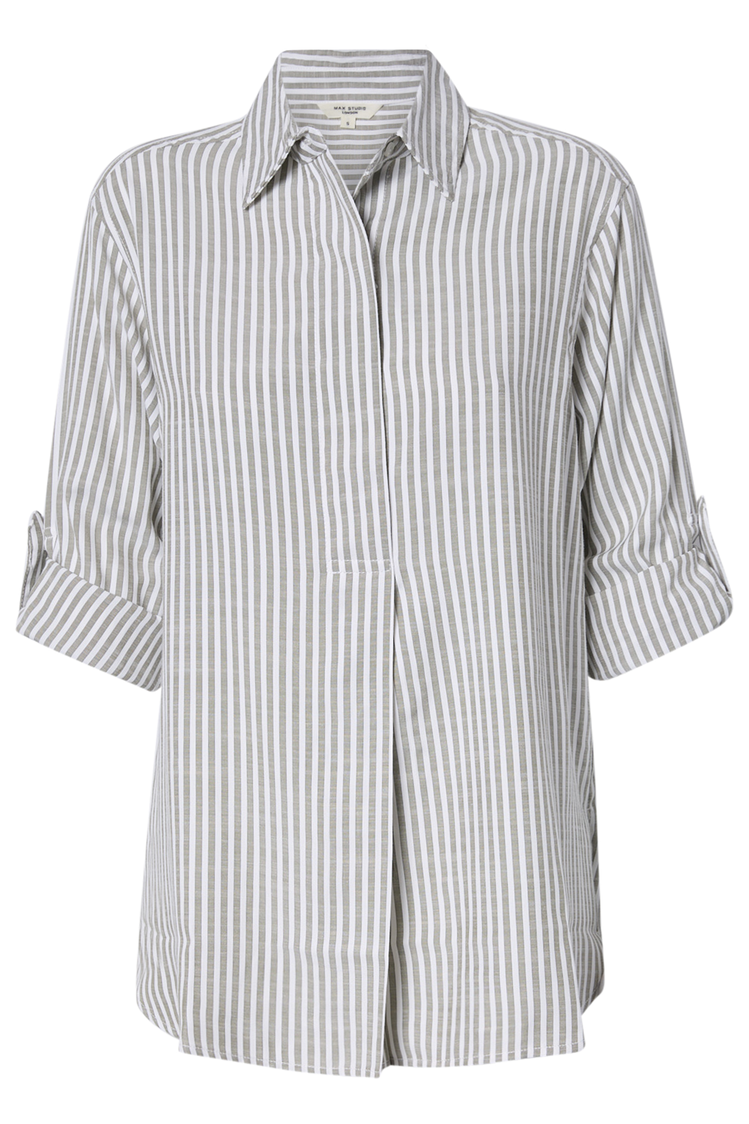 Long Sleeve Striped Collared Shirt