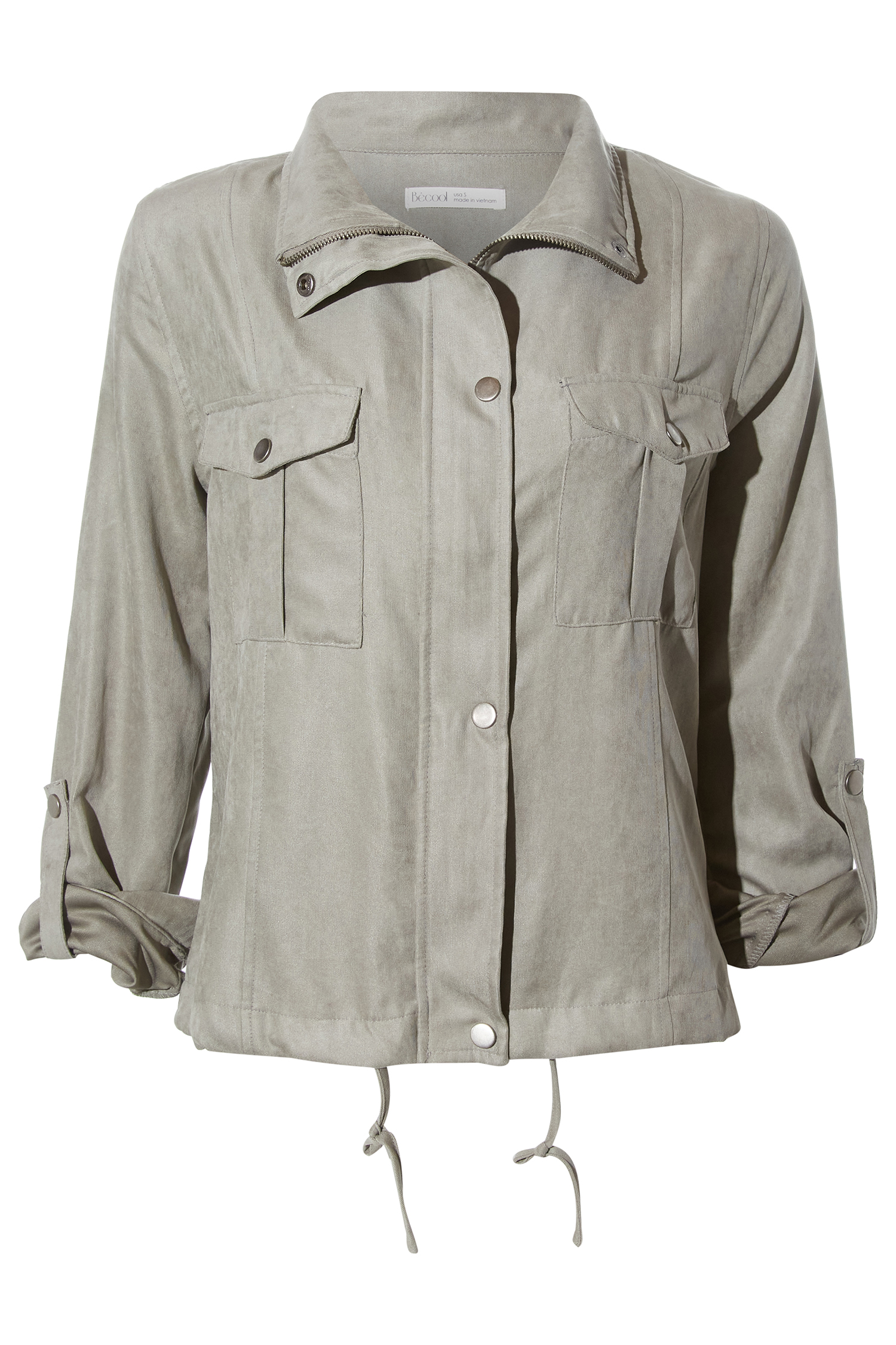 Peach Skin Crop Utility Jacket