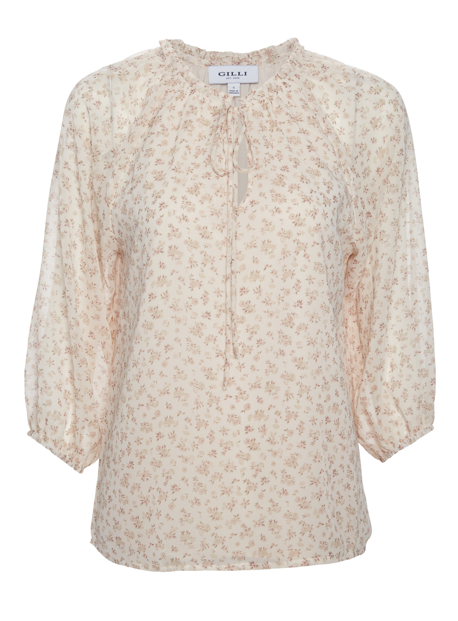 3/4 Sleeve Floral Print Blouse