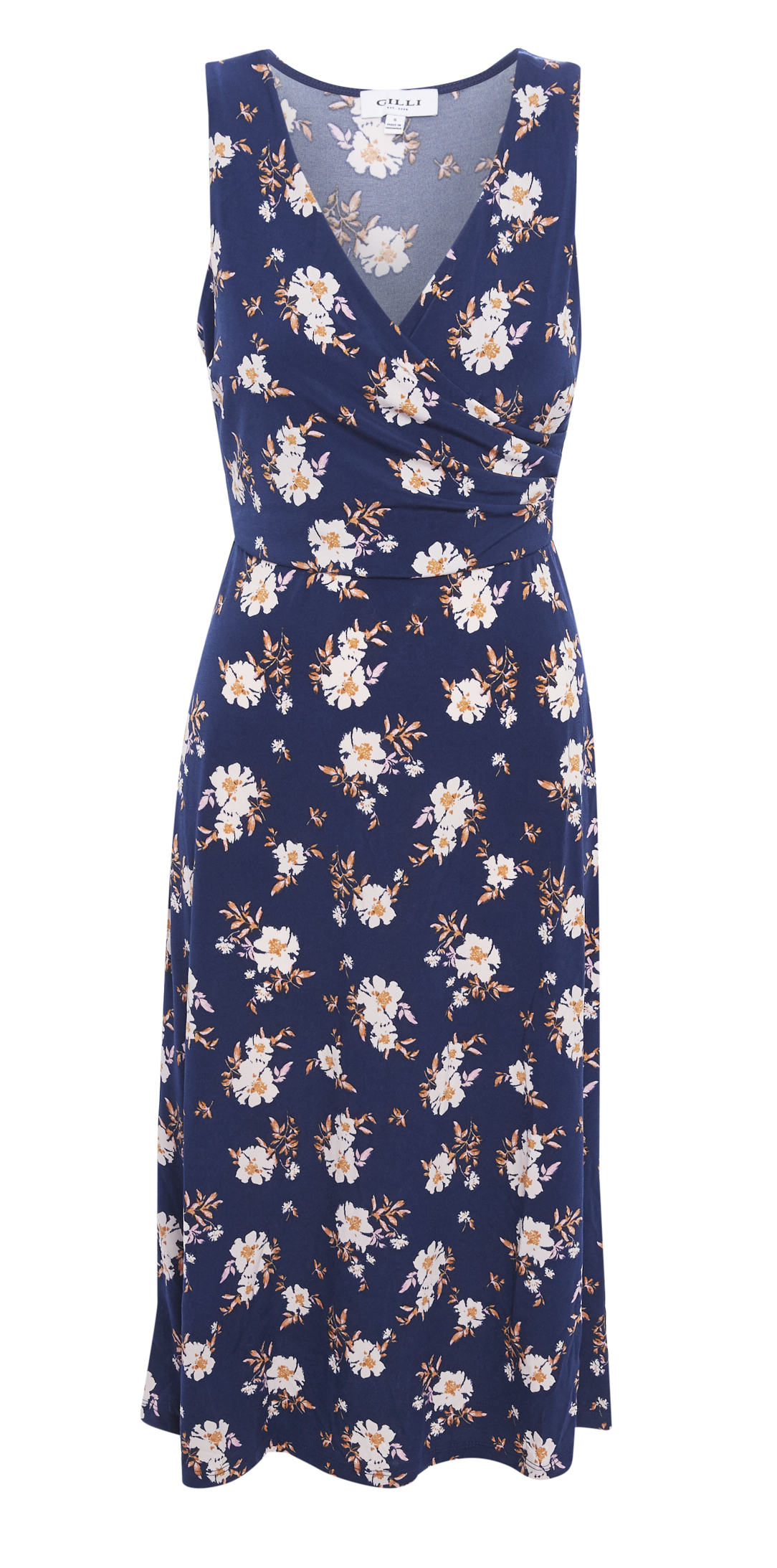 Sleeveless Faux Wrap Midi Dress