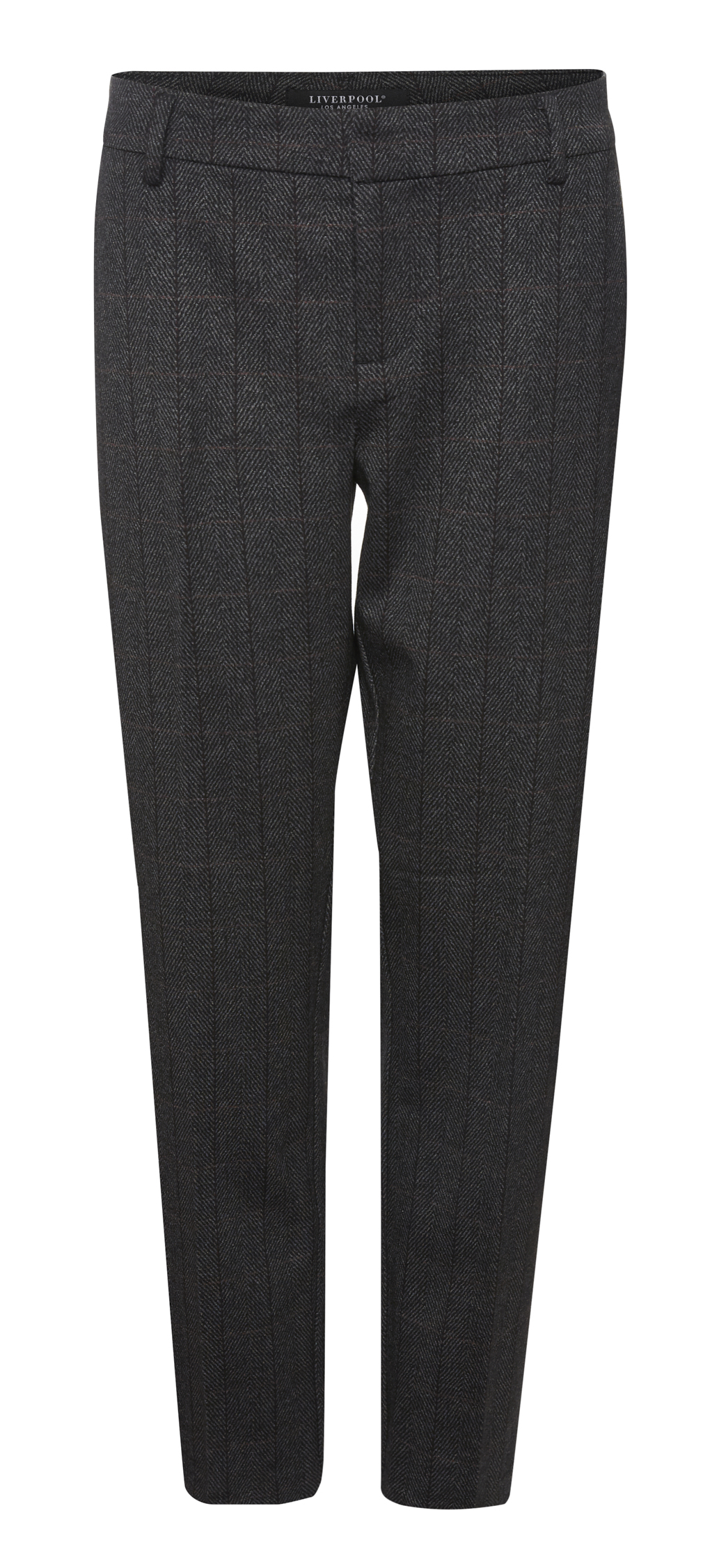 Liverpool Herringbone Plaid Knit Trouser