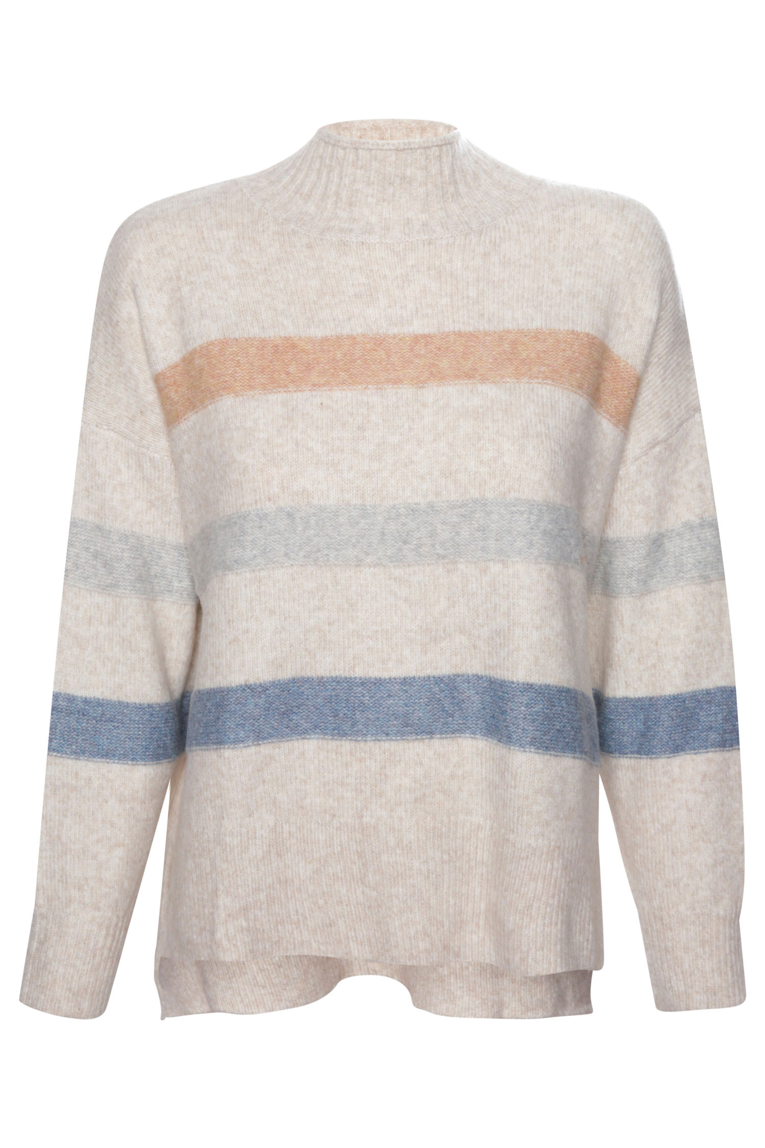 Striped Mock Neck Sweater