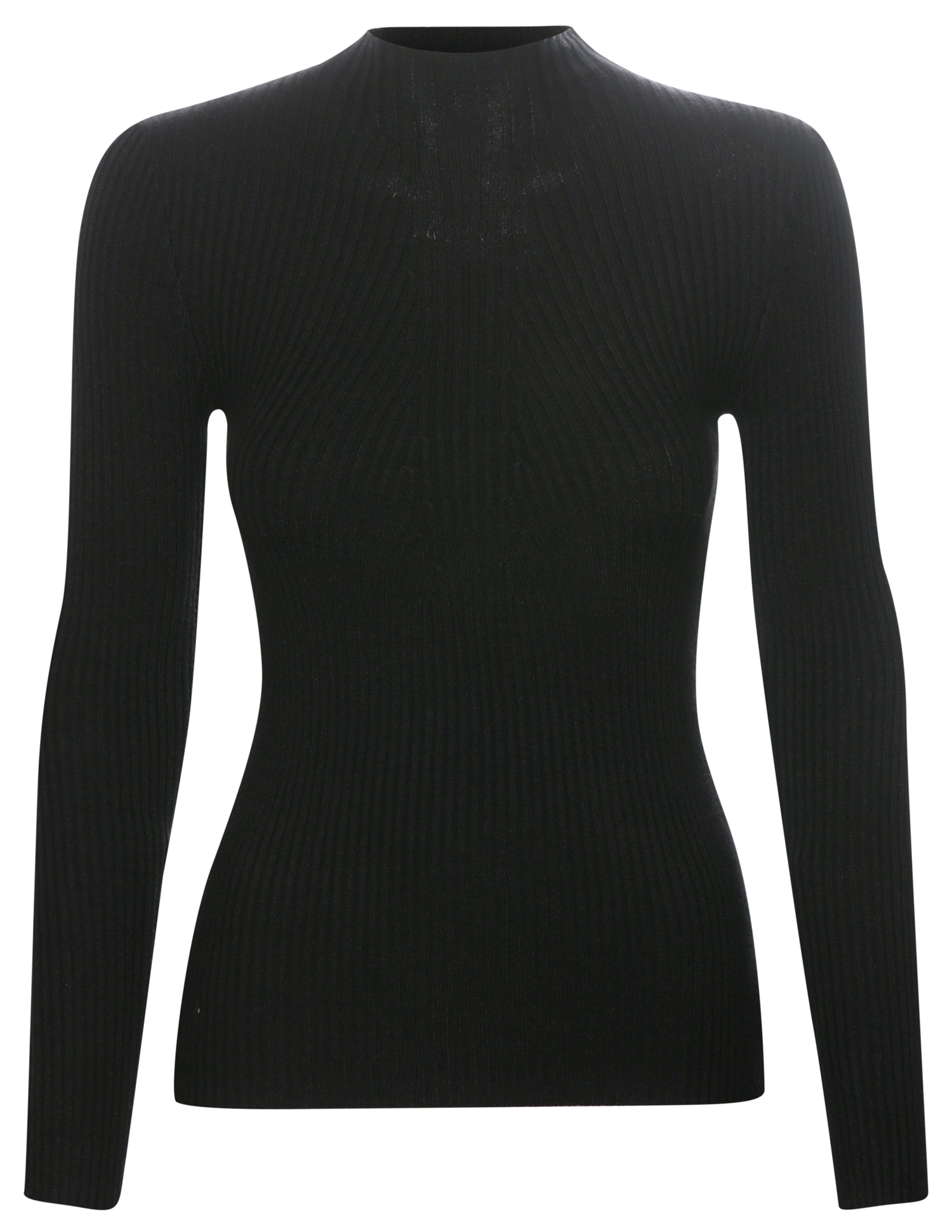 Mock Neck Ribbed Long Sleeve Top