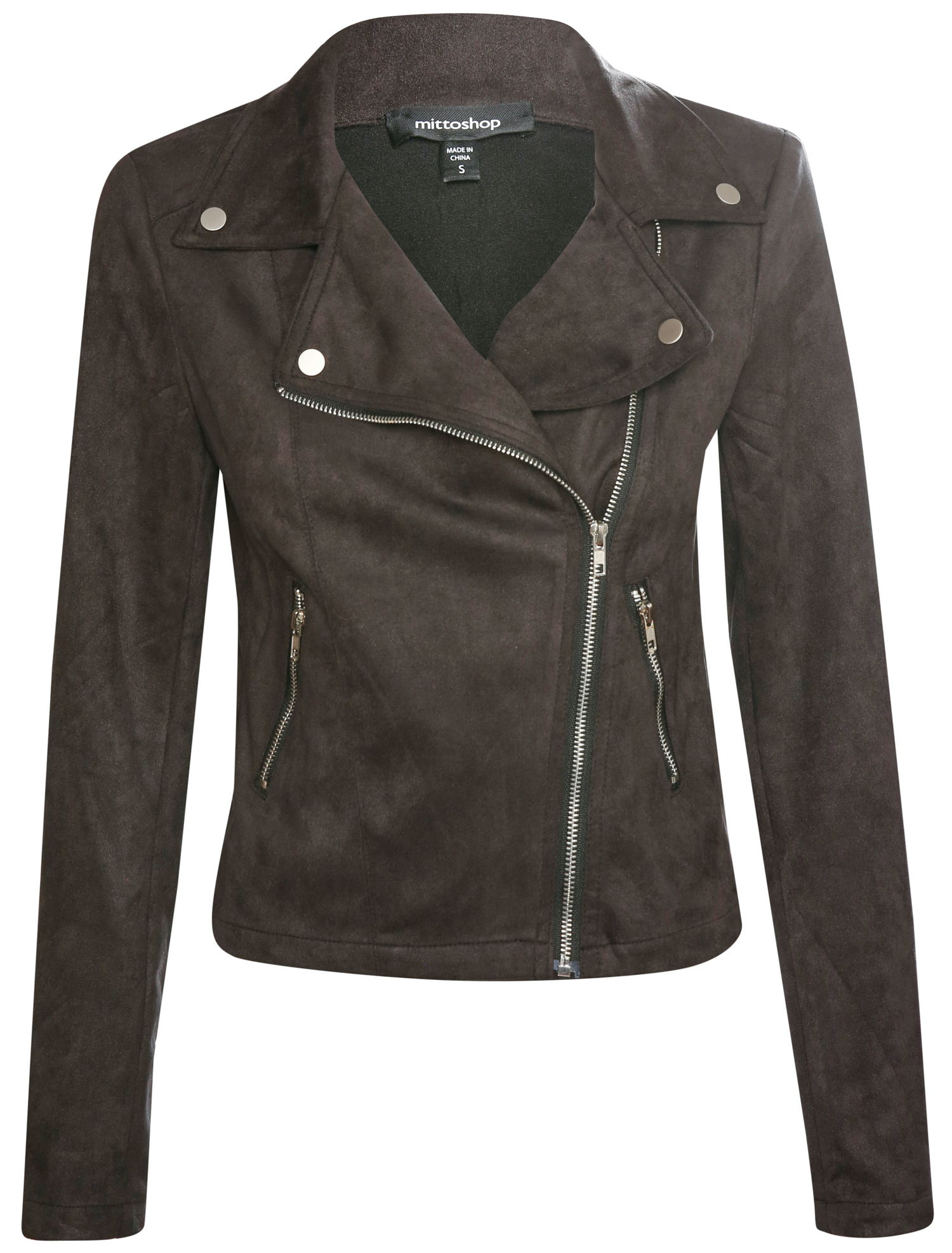 Faux Suede Moto Jacket